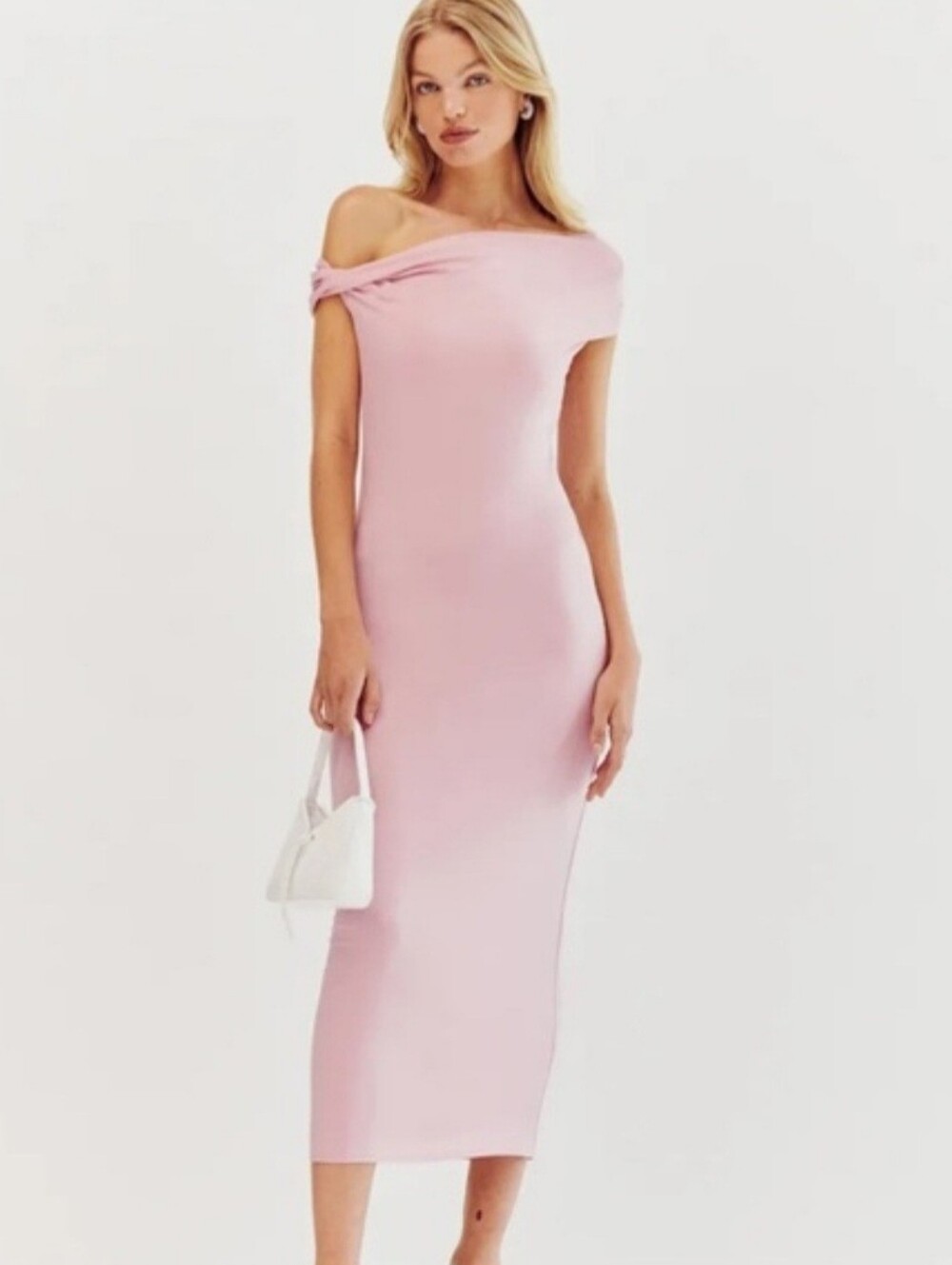 Reformation Jamen Knit Midi Dress XL Pink